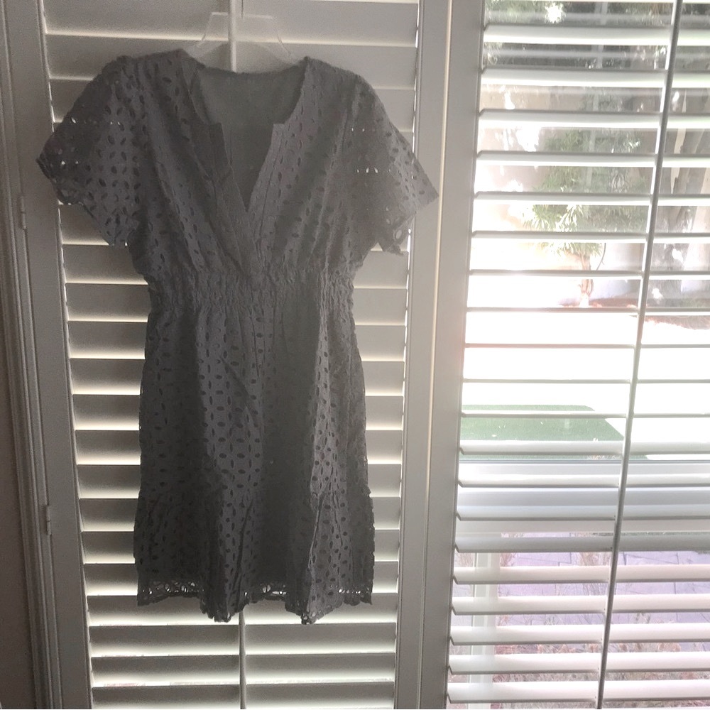 Elegant Grey Eyelet Dress Size M from Amazon!
